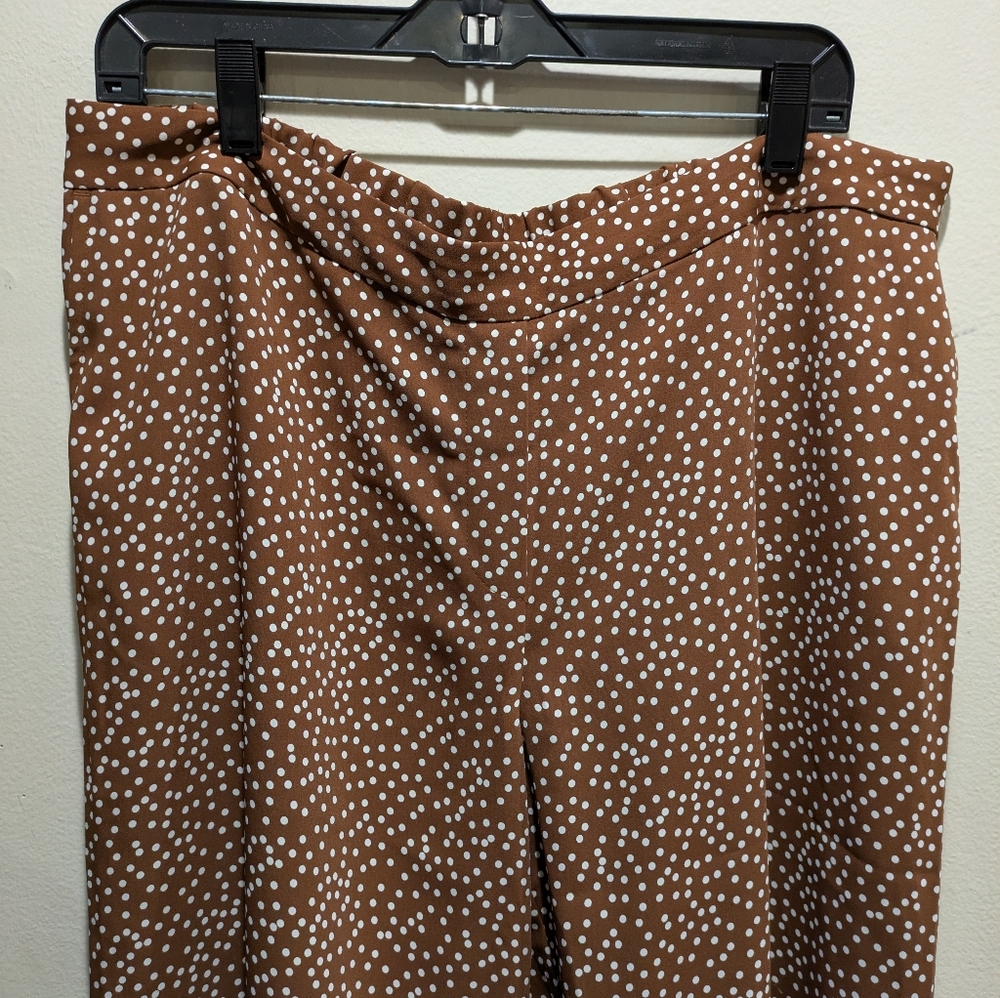 J. Jill Brown and White Wide Leg Pants size XL Petite - Picture 3 of 7
